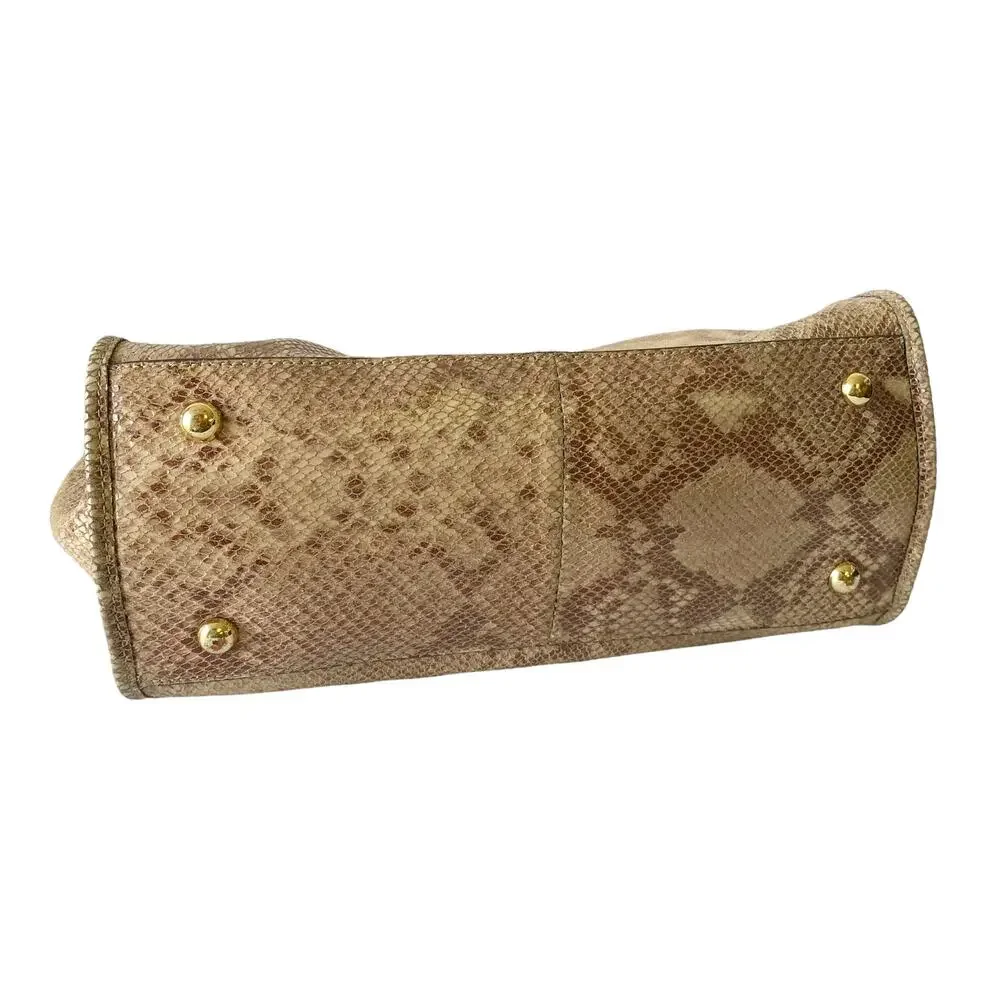 G.I.L.I Leather Snake Print Hobo Tote Shoulder Bag Purse